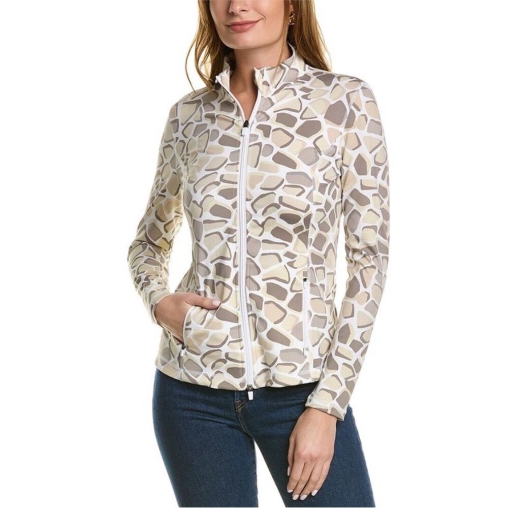 J.McLaughlin Billie Jacket- Geo Cobblestone With Rounded Hem